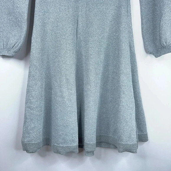 J Crew Lurex Twist Back Dress Silver Gray Midi Wool Blend Party Short Size XXS - Picture 6 of 13